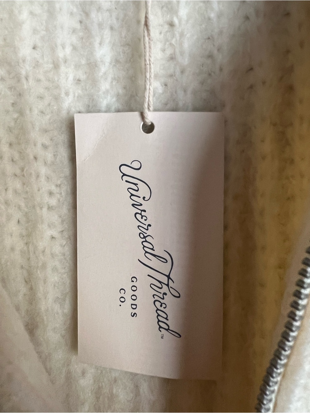 Universal Thread Cream Cable Knit Zip-Front Sweater Jacket - Picture 4 of 6